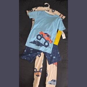 Carters Monster Truck 4 Pc Pajama Set
